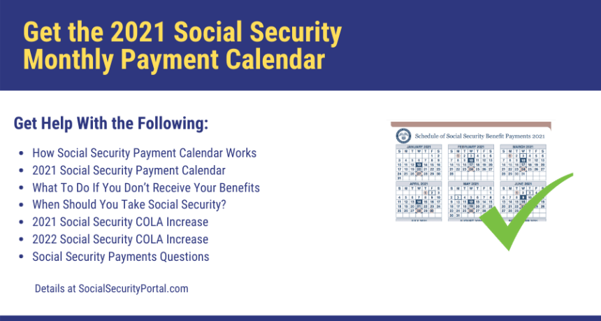 2021 Social Security Payment Calendar