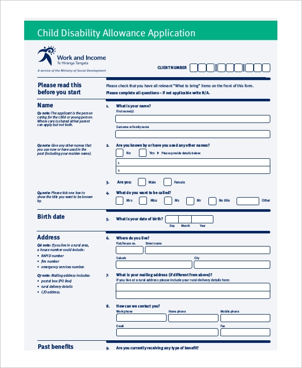 8+ Sample Disability Forms