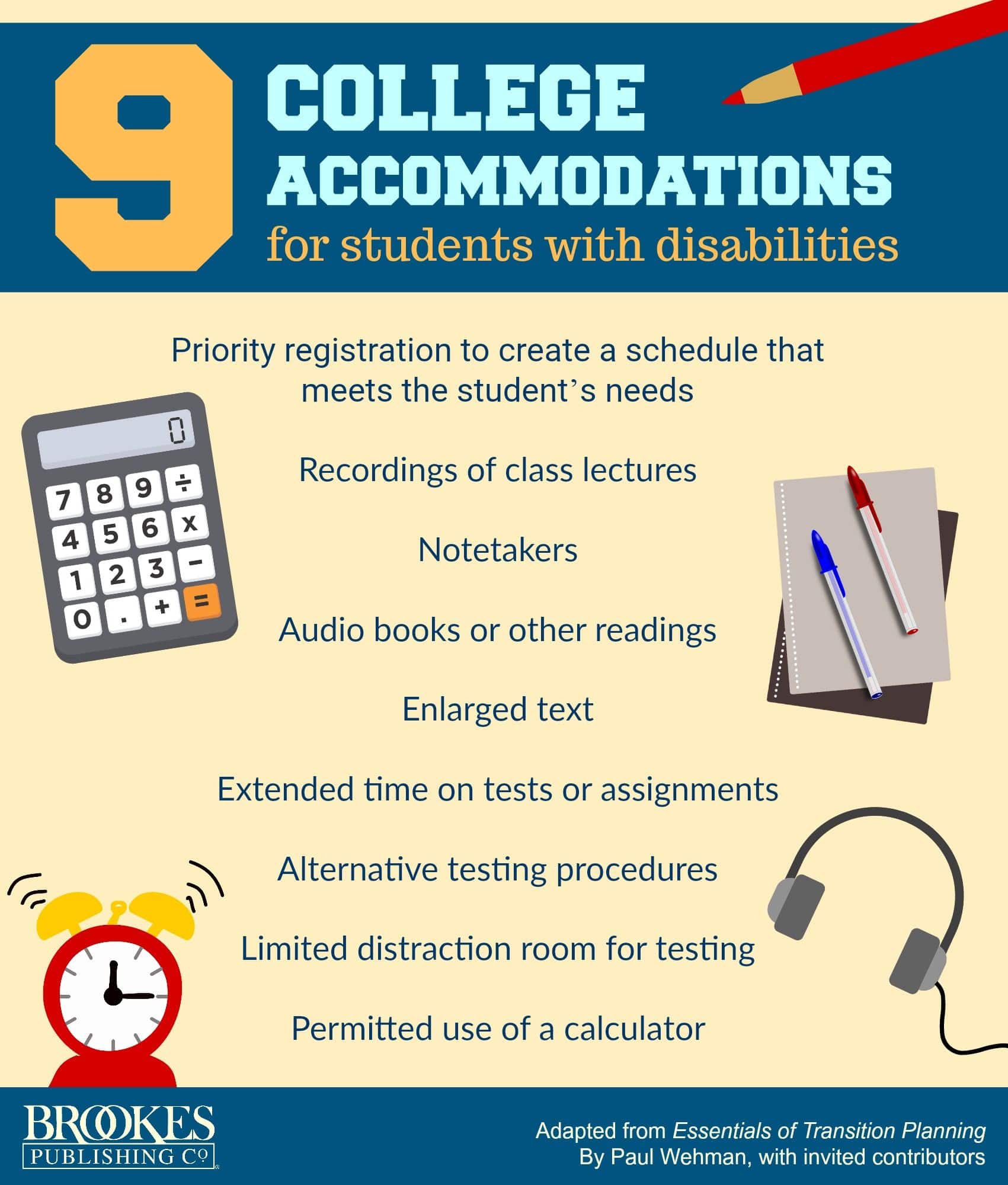 9 college accommodations for students with disabilities.
