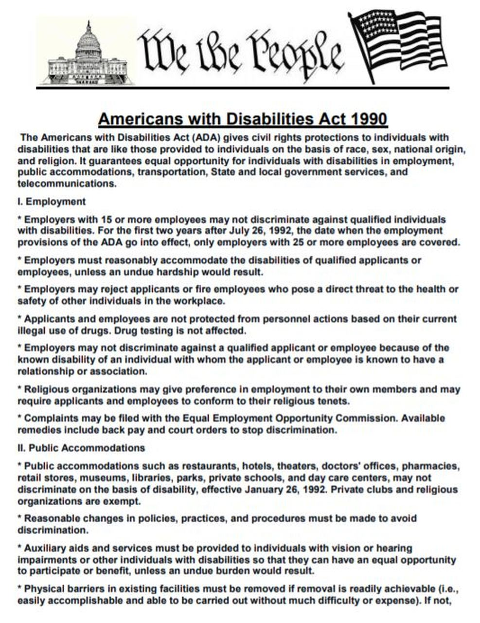 Americans with Disabilities Act Article and Writing Assignment ...
