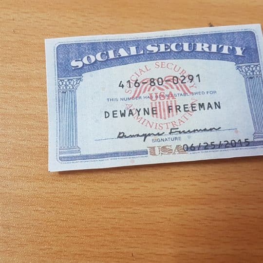 blank social security number template with seal