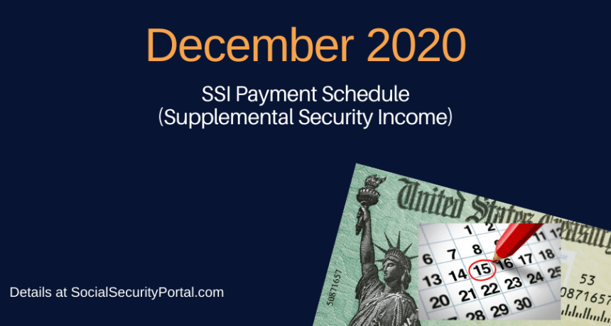 December 2020 SSI Payment Calendar