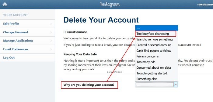 Delete Instagram Account Permanently by Using Browser or Insta App