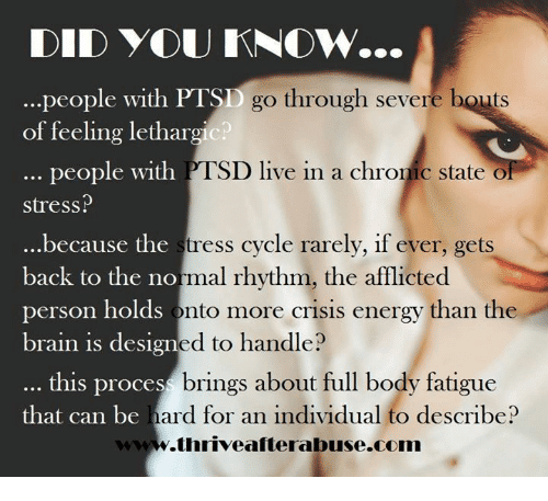 DID YOU KNOW People With PTSD Go Through Severe Bouts of Feeling Lethar ...