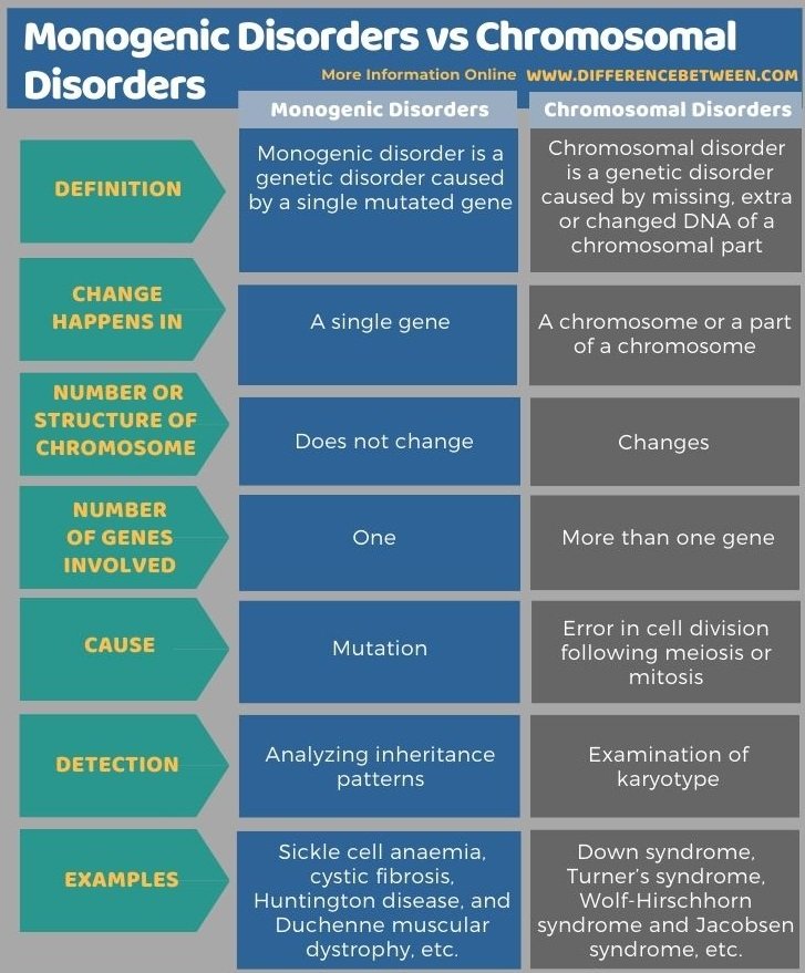 Difference Between Monogenic Disorders and Chromosomal ...