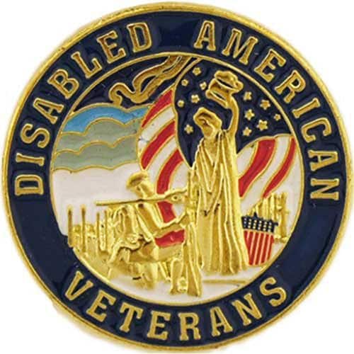 Disabled American Veterans Pin Round Lapel Pin Military Patriotic ...