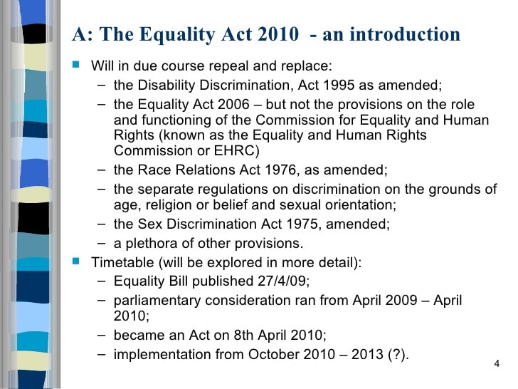 Equality Act 2010 Presentation