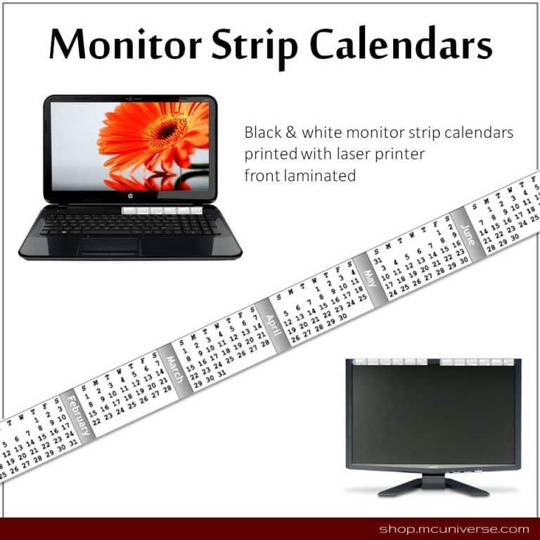 FREE Printable Monitor Calendar Strips