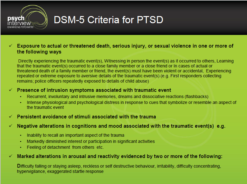 How to Diagnose Post Traumatic Stress Disorder ?