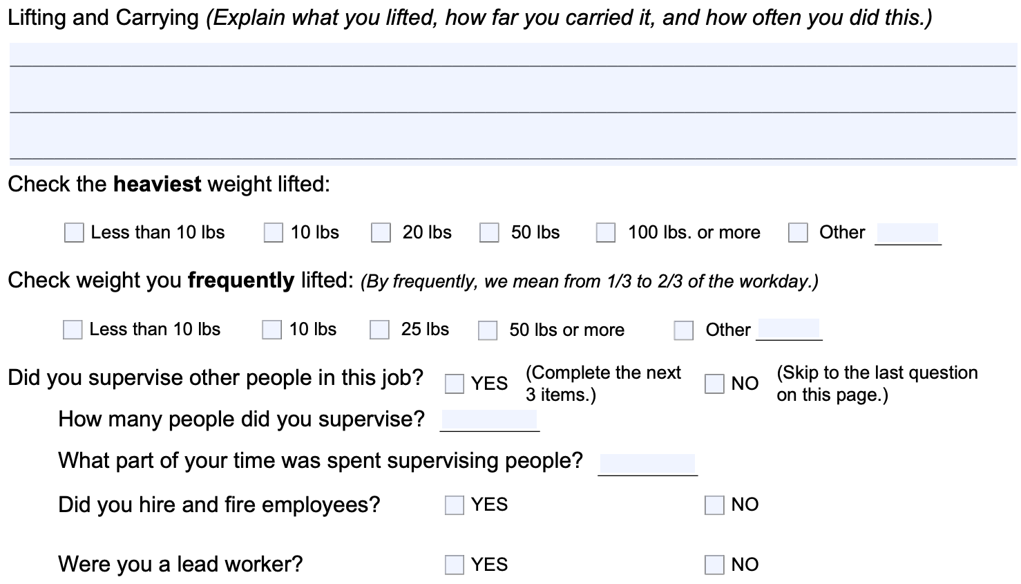 How to Fill Out the Social Security Work History Report ...