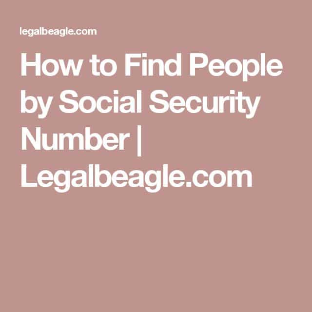 How to Find People by Social Security Number