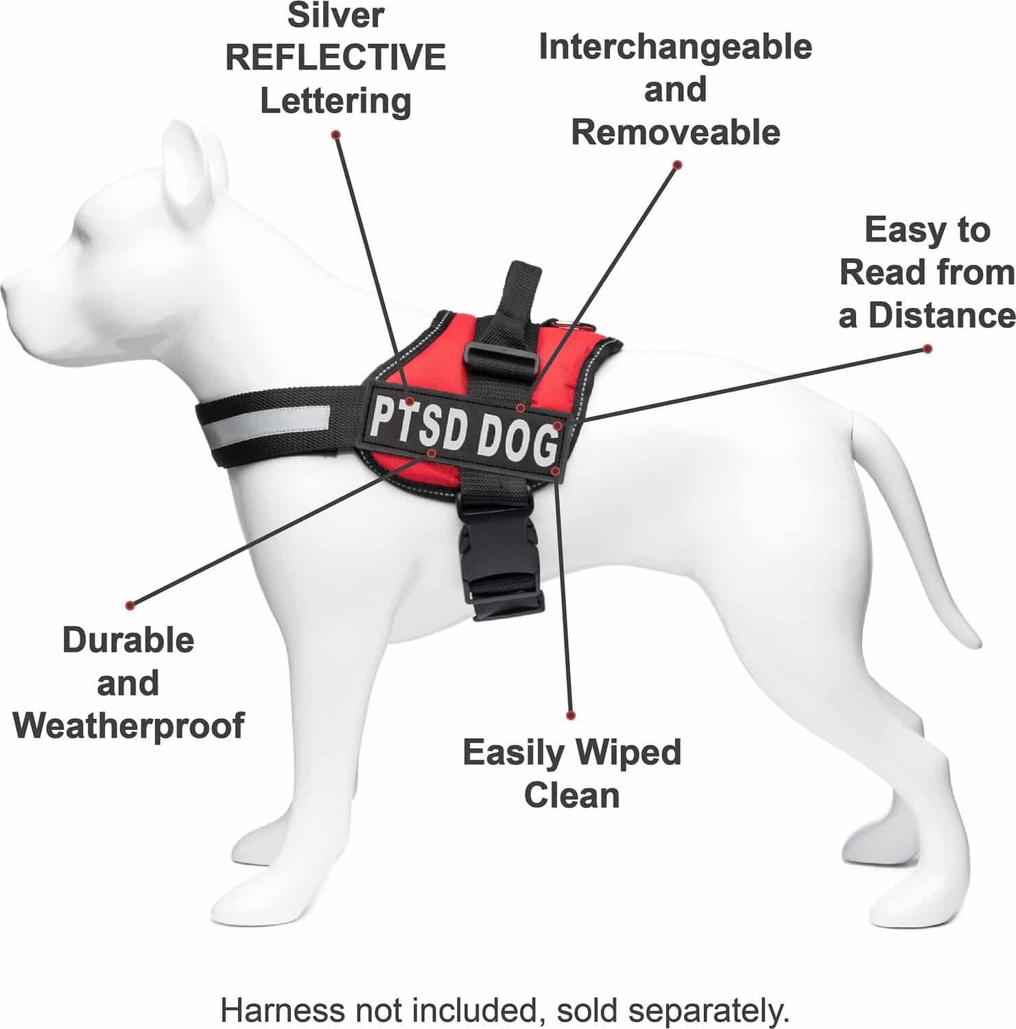 Industrial Puppy PTSD Dog Harness Patches, 2 count, Large