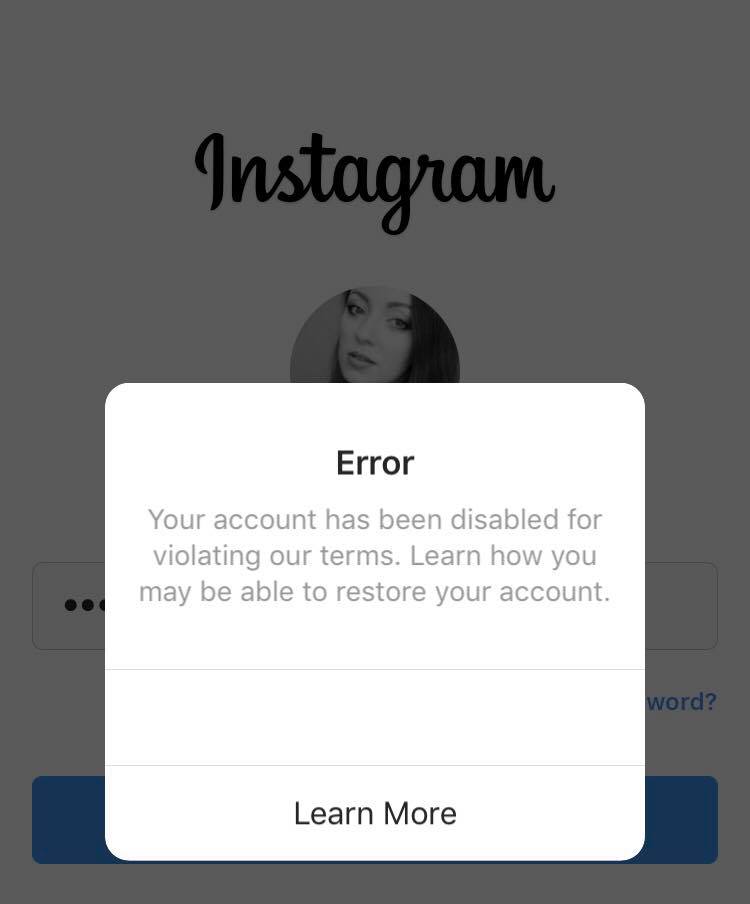 My Instagram Account was Disabled