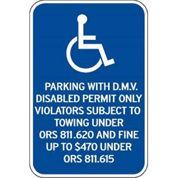 Oregon Parking...Disabled Permit Disabled Parking Sign ...