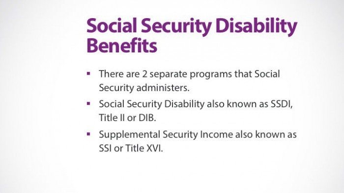 Social Security and disability benefits
