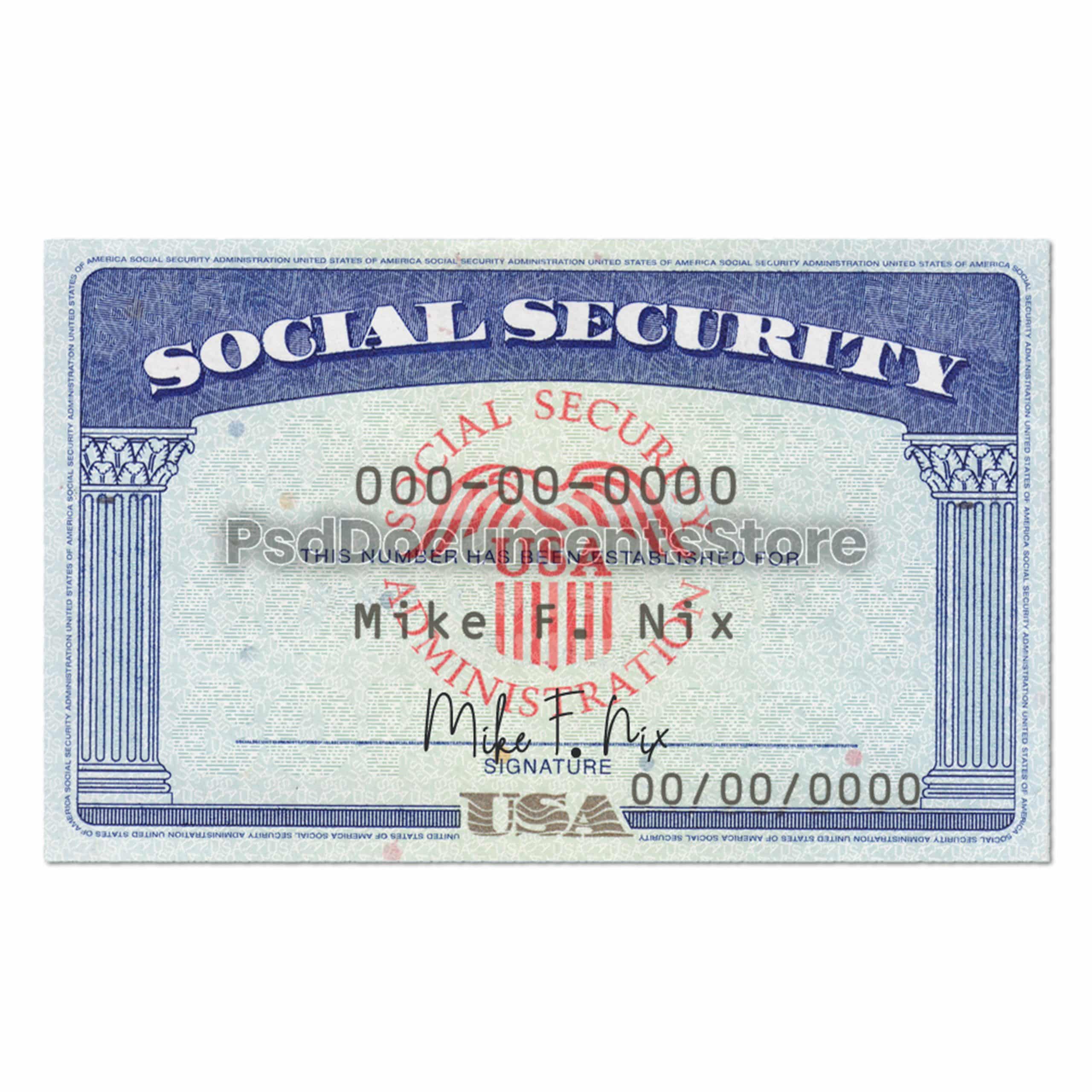 Social Security Card Template