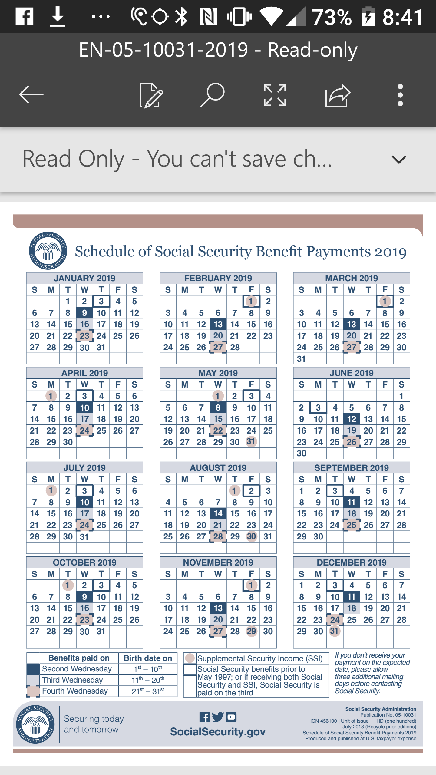 Social Security Disability Payment Schedule