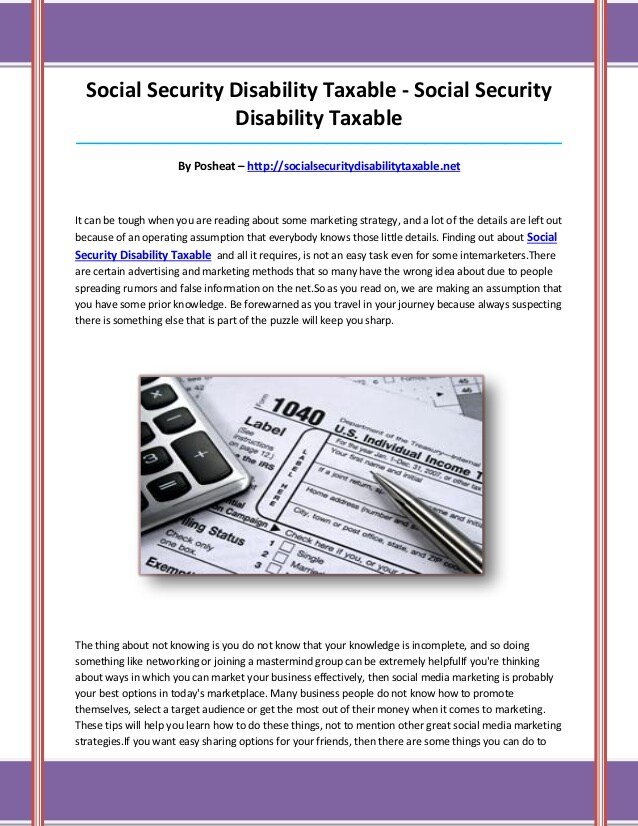 Social security disability taxable