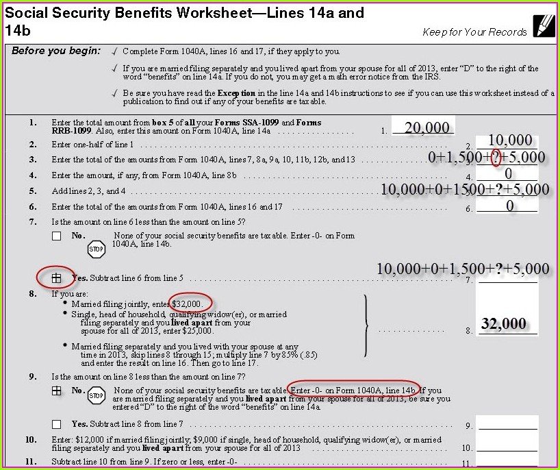 Social Security Worksheet For 2020 Taxes / Tax Worksheet For Social ...
